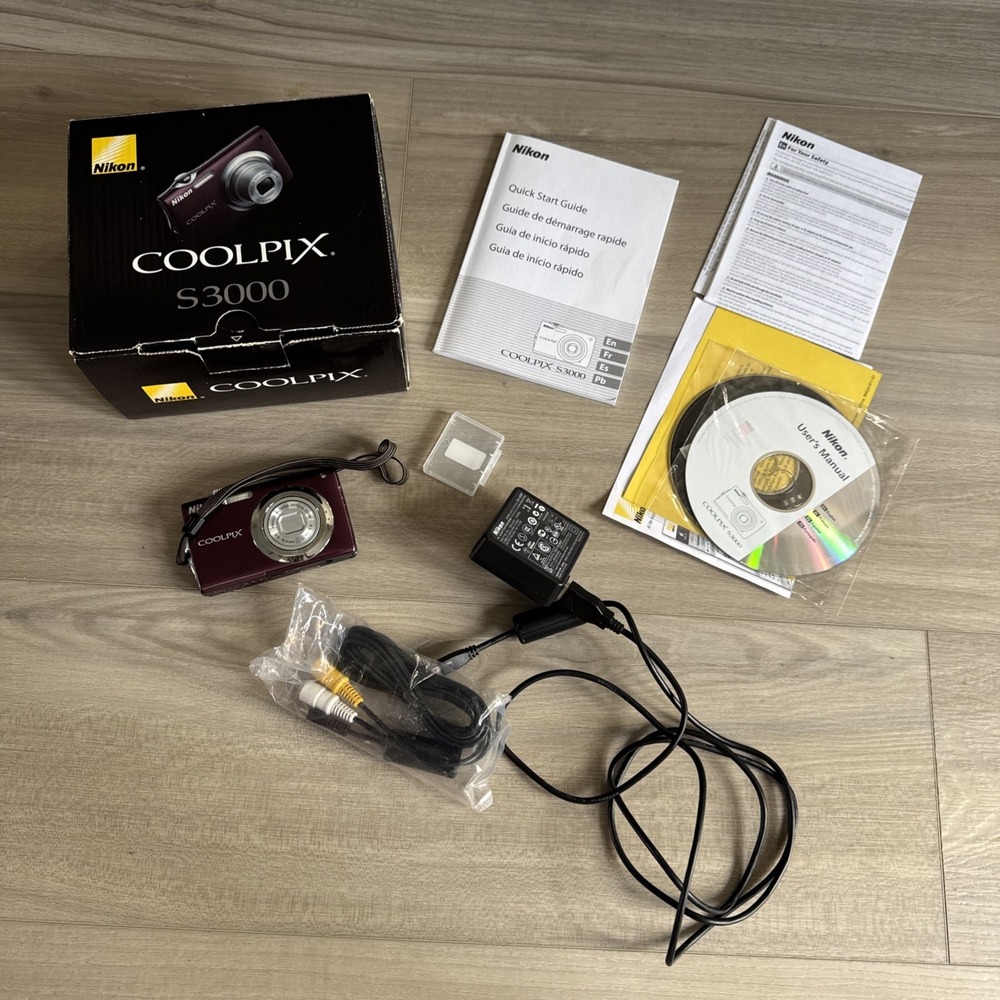 Nikon COOLPIX S3000 12.0‎ MP Digital Camera 4X Optical Zoom Plum Lens Error